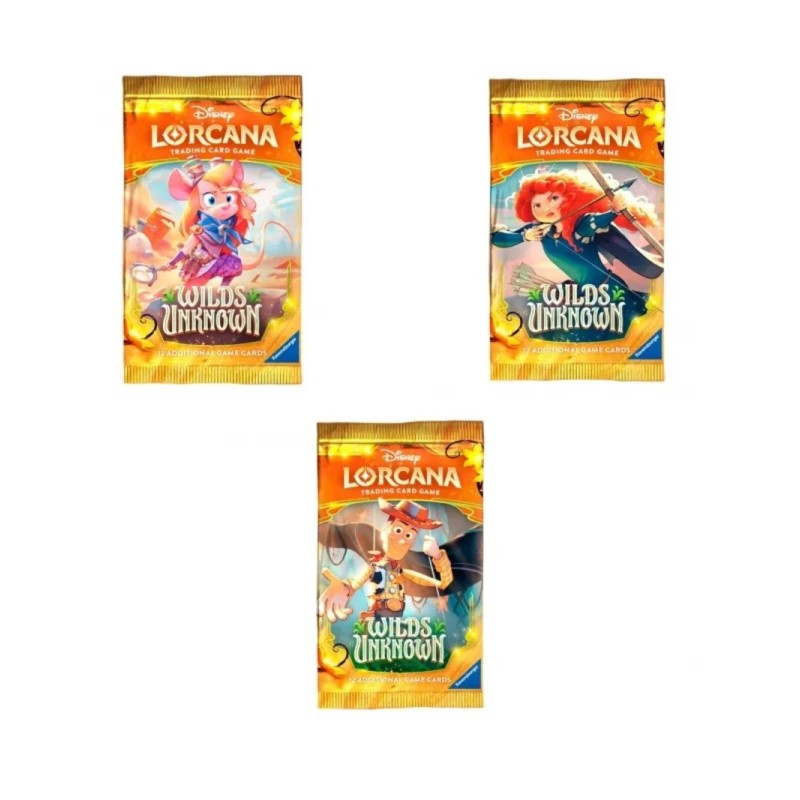 Imagen del sobre de ampliacion de disney lorcana wilds unknown comprar juegos de cartas