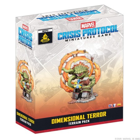 Image of the box of the Dimensional Terror Terrain Pack for Marvel Crisis Protocol – Buy miniatures games