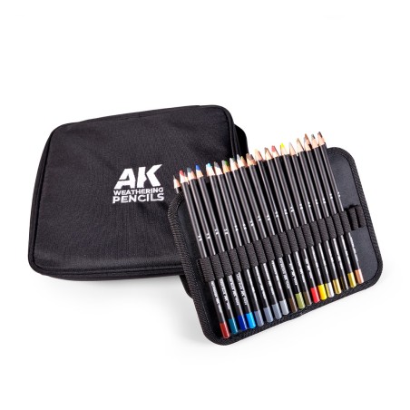 Full range of Weathering Pencils in a zippered case.