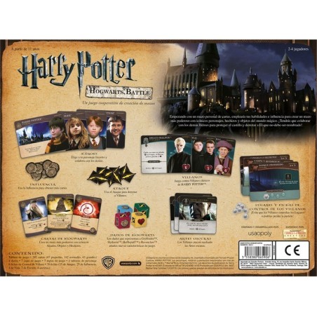 Construção cooperativa de baralhos do jogo de tabuleiro de Batalha de Hogwarts de Harry Potter