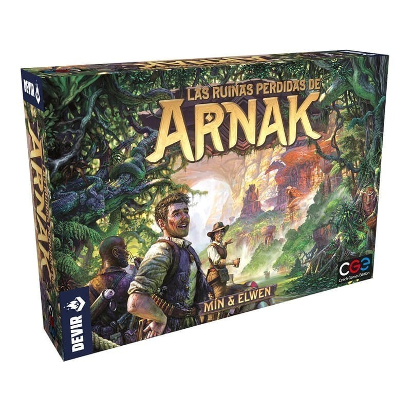 caja del juego de mesa de construccion de mazos y exploración las ruinas perdidas de arnak de devir