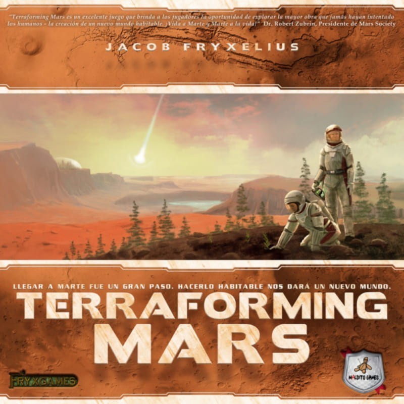 Caja del juego de construccion de motores terraforming mars de maldito games