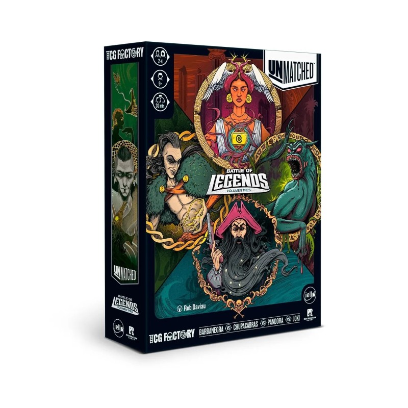 Box of the Unmatched: Battle of Legends Volume 3 asymmetric combat board game by TCG Factory.