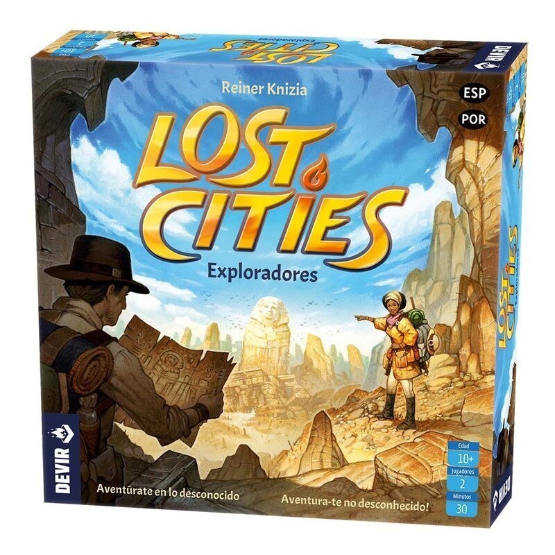 caja del juego de mesa de dos jugadores lost cities de devir