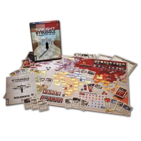 componentes del juego de mesa de dos jugadores twilight struggle de devir