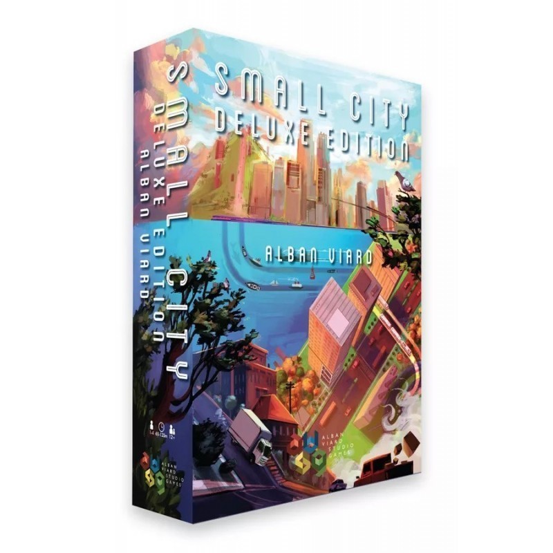 caja del juego de mesa de construccion de ciudades small city edición deluxe de av studio