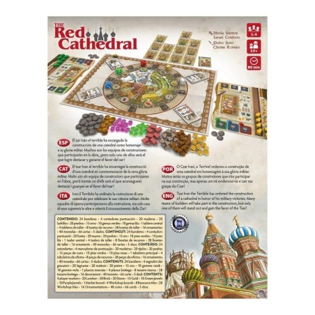 Trasera de la caja del juego de estrategia y dados the red cathedral de devir - comprar en el taller del modelista Trasera de la caja del juego de estrategia y dados the red cathedral de devir - comprar en el taller del modelista