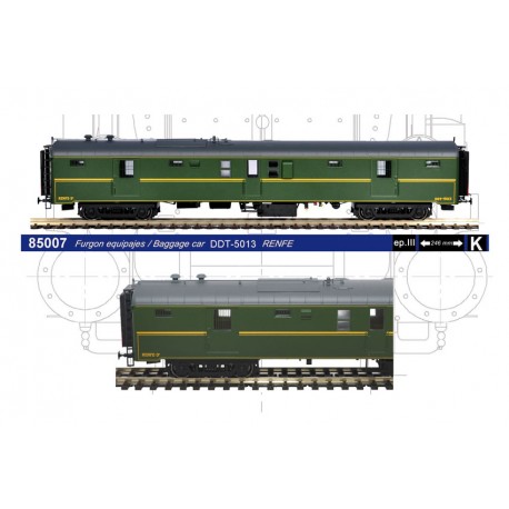 Luggage wagon DDT-5013 w/ boiler, RENFE. MABAR 85007