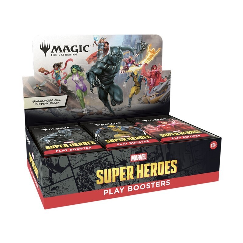 caja de sobres de magic the gathering marvel super heroes play booster en ingles de wizards of the coast - comprar