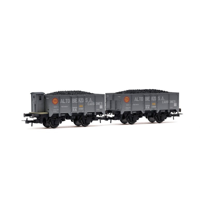 Ensemble de 2 wagons ouverts « Alto Bierzo S.A. ». RENFE.