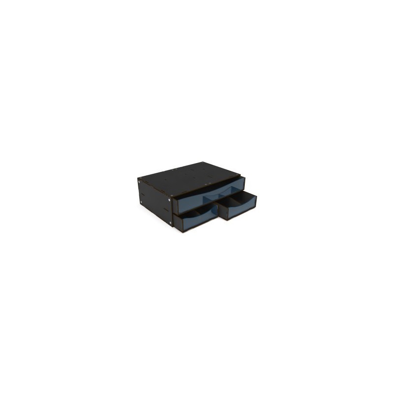 Stackable Hobby Drawer Rack with 3 horizontal drawers and dividers - Black.