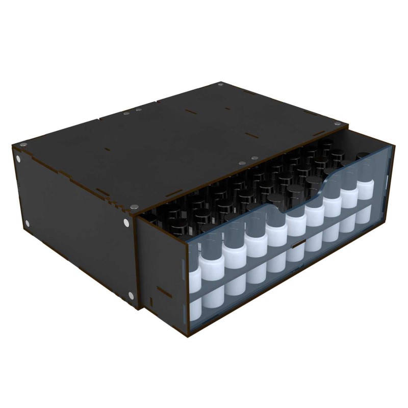 Modulo organizzatore di vernice impilabile e magnetizzato da 17ml - Nero.