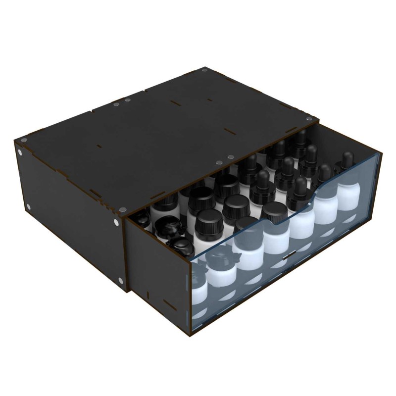Modulo organizzatore di vernice impilabile e magnetizzato da 30ml - Nero.
