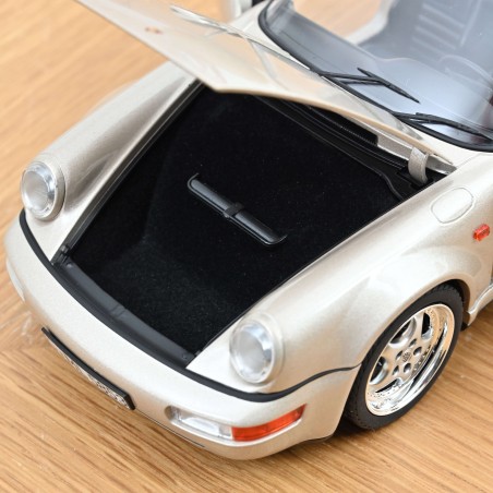 Porsche 911 Turbo Look Cabriolet 1992 Zermatt silver metallic.