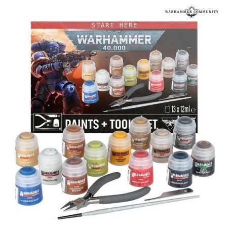 Warhammer 40k.: Paints + Tools Set.