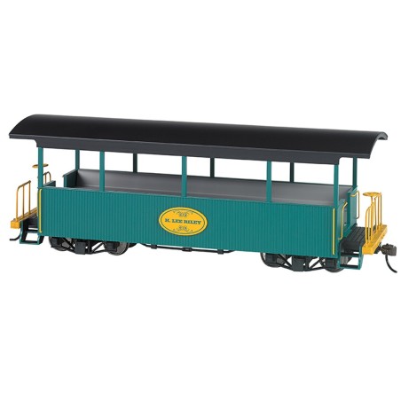 H. Lee Riley green with black roof open excursion car.