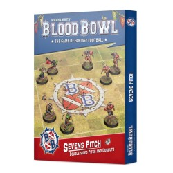 Blood Bowl Rugby à sept : champ à double face et bancs.