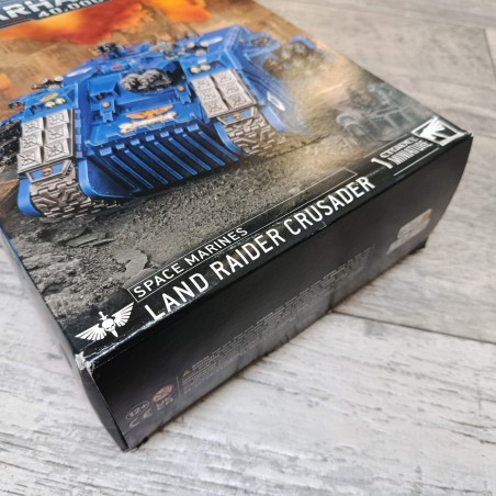 Space Marine Crusader Land Raider | Fehlende F-Matrix, Schachtel und beschädigte Aufkleber.