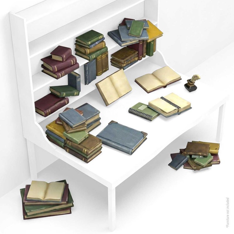 Livros de resina.