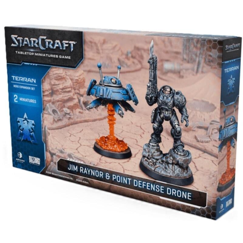 juego de miniaturas starcraft jim raynor & point defense drone de archon studio - comprar