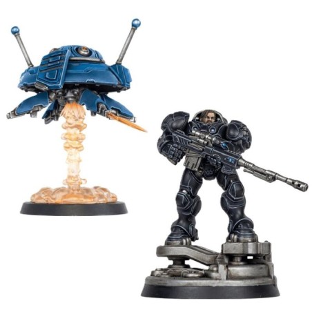 juego de miniaturas starcraft jim raynor & point defense drone de archon studio - comprar