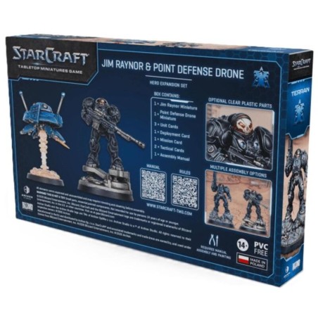 juego de miniaturas starcraft jim raynor & point defense drone de archon studio - comprar