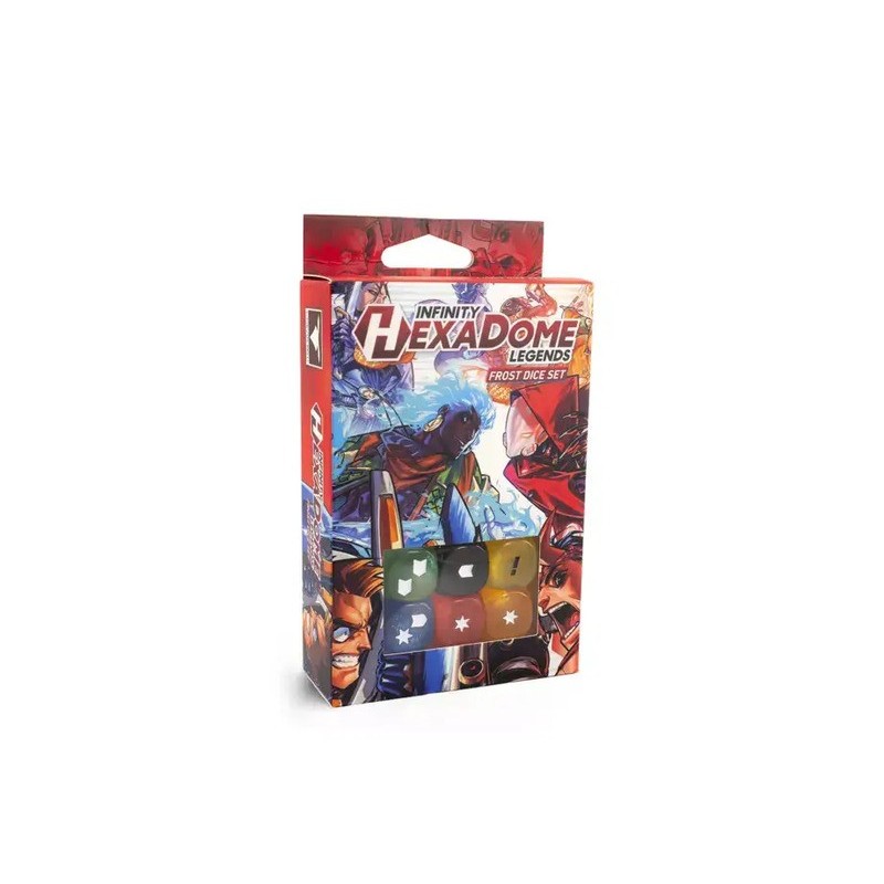 juego de miniaturas infinity hexadome legends frost dice set de corvus belli - comprar en el taller del modelista