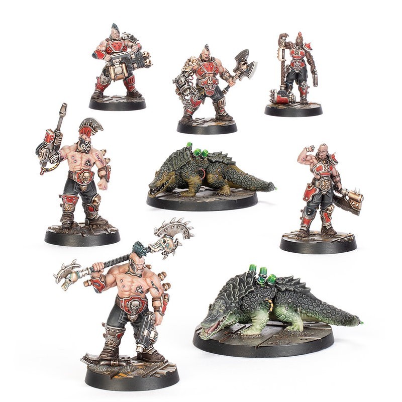 Necromunda: Goliath Forge Boss e Sumpkrocs.