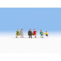 Sitting people.
