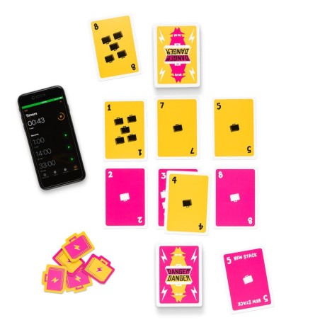 Danger Danger - Jogo de cartas de velocidade e estratégia para família. Danger Danger - Jogo de cartas de velocidade e estratégia para família.