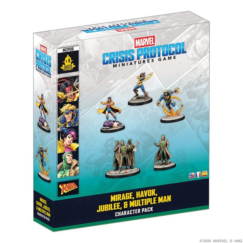juego de miniaturas marvel crisis protocol dani moonstar, jubilee,multiple man, havoc de atomic mass games - comprar