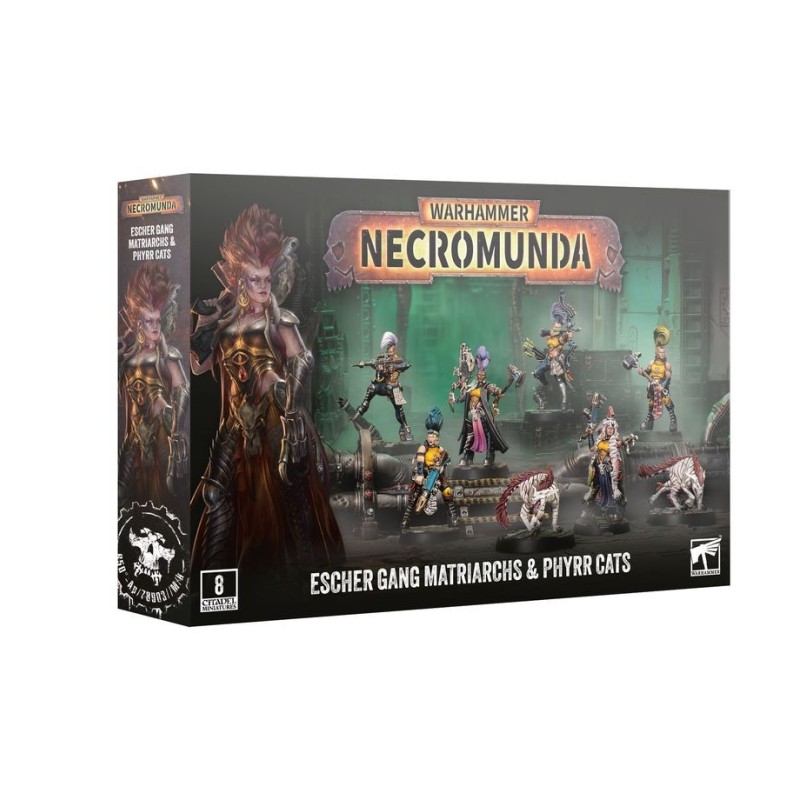 Necromunda: Matriarca della Banda Escher e Phyrr Cats.
