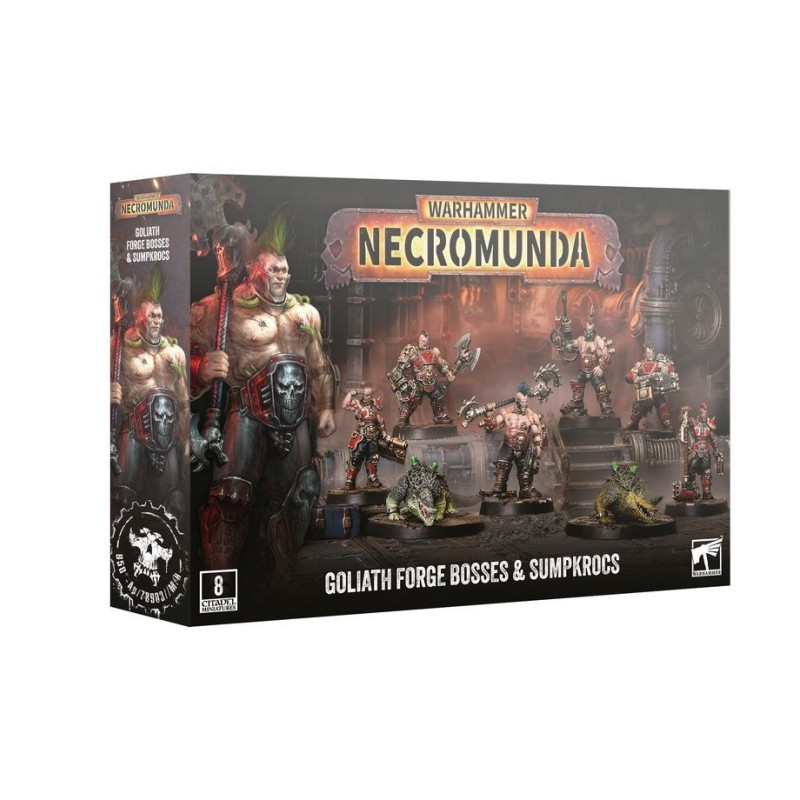 Necromunda: Goliath Forge Boss e Sumpkrocs.
