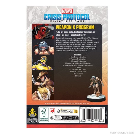 Marvel: Crisis Protocol – Weapon X Affiliation Pack Miniature Game by Atomic Mass Games – Buy at El Taller del Modelista
