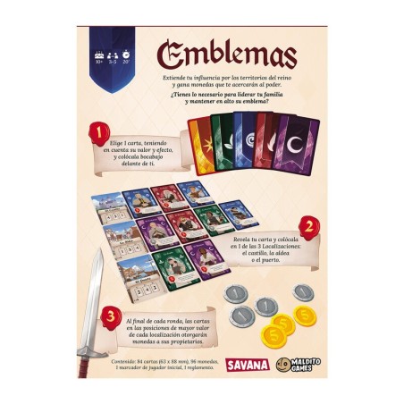 Emblemi: Gioco di carte di controllo dell'area e strategia.