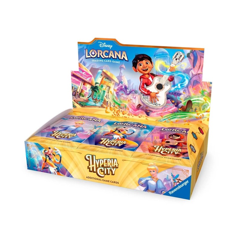 Lorcana: Hyperia City - display de 24 sobres en inglés.