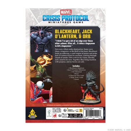 Marvel Crisis Protocol: Blackheart, Jack O'Lantern e Orb - expansão em miniatura.