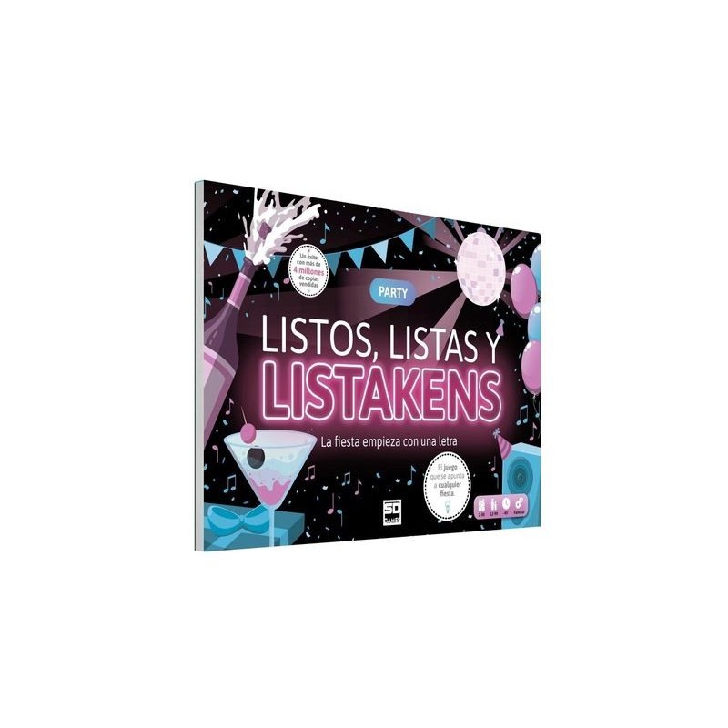 Juego de palabras Listos, listas y listakens party.