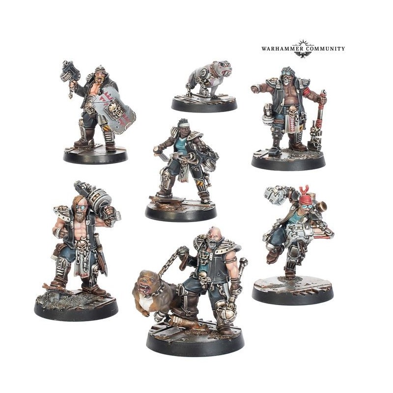 Necromunda: Orlock Road Sergeants y Cyber-mastiffs.
