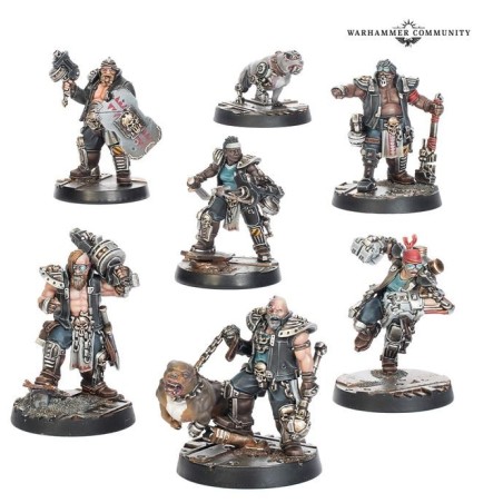 Necromunda: Orlock Road Sergeants y Cyber-mastiffs.