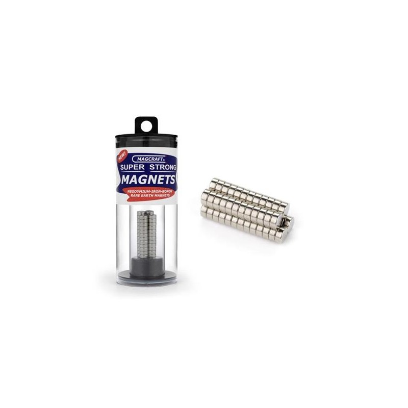 Imanes circulares. 6,4 x 2,5 mm (x50). MAGCRAFT NSN0601