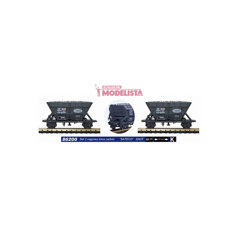 Set of two coal hoppers, SATECO, SNCF. MABAR 86200 Set of two coal hoppers, SATECO, SNCF. MABAR 86200
