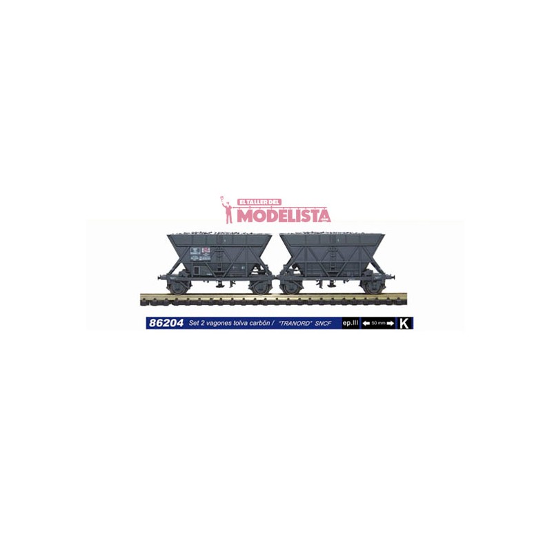 Set of two coal hoppers, TRANORD, SNCF. MABAR 86204 Set of two coal hoppers, TRANORD, SNCF. MABAR 86204
