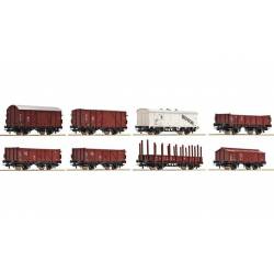 8-piece set of freight cars, DRG.
