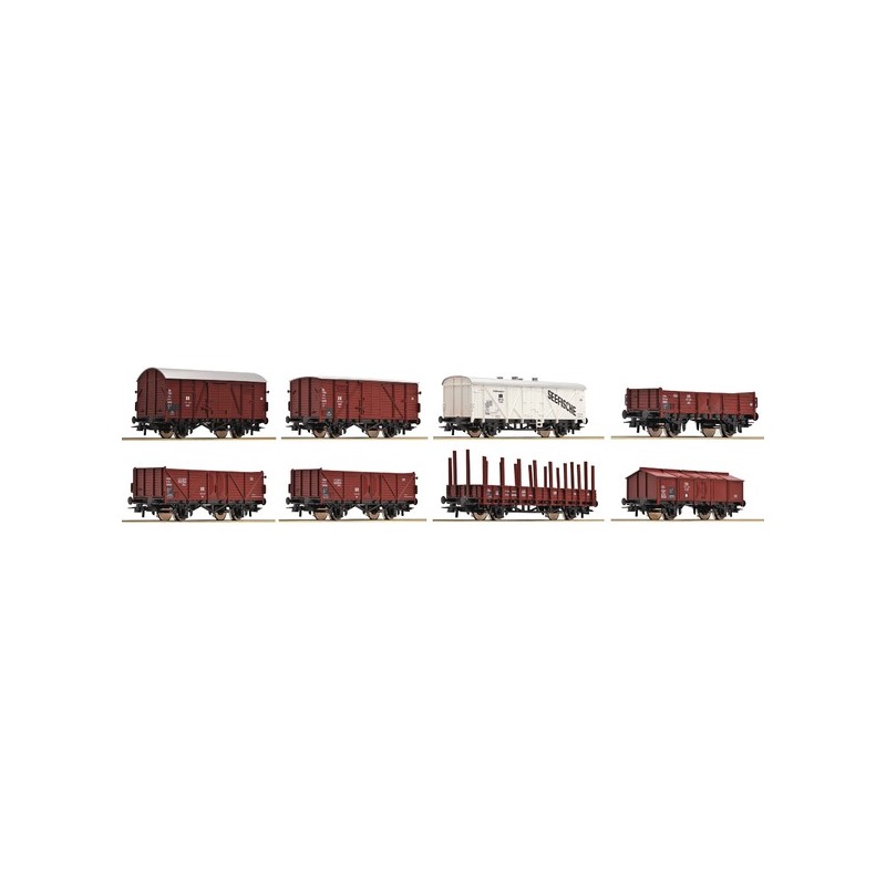 8-piece set of freight cars, DRG. ROCO 44003