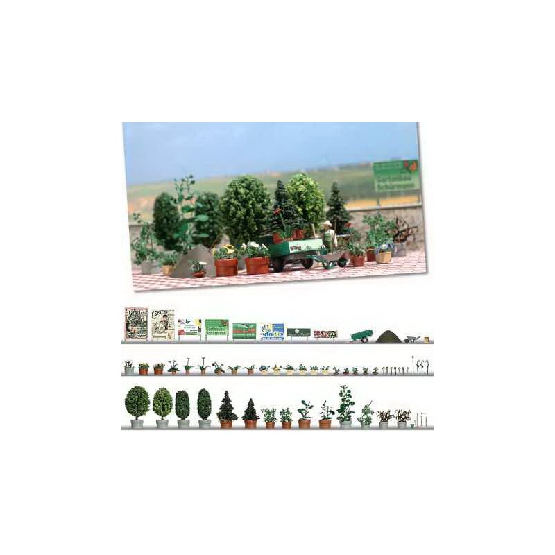 Flower and planter set. BUSCH 1211