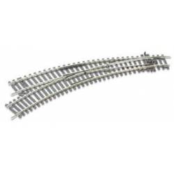 Curved Double Radius, L/H Turnout, Insulfrog.