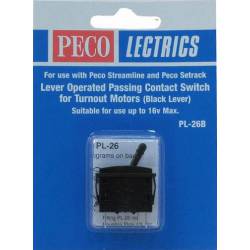 Passing contact switch, black lever. PECO PL-26B