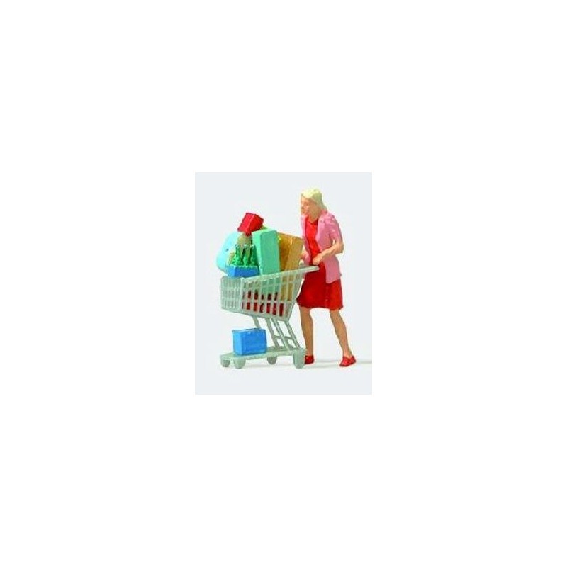 Mujer con carrito de la compra. PREISER 28081