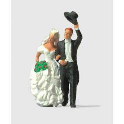 Marido y mujer en la boda.